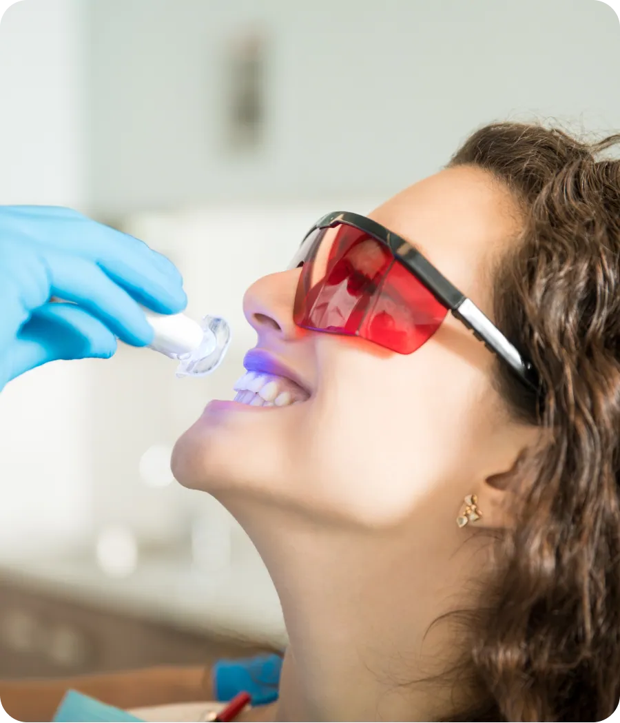Laser teeth whitening session at AMDC