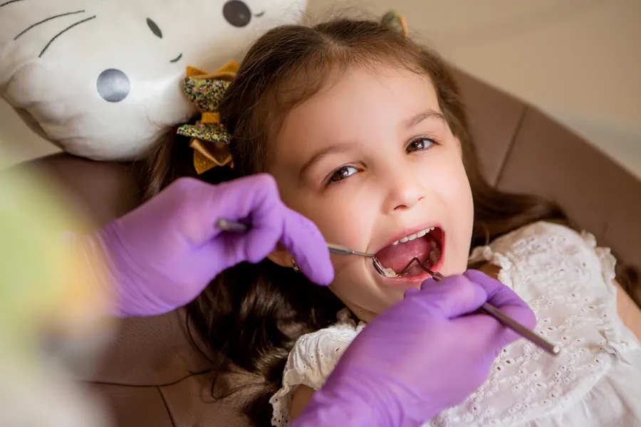 Child at a dental check-up