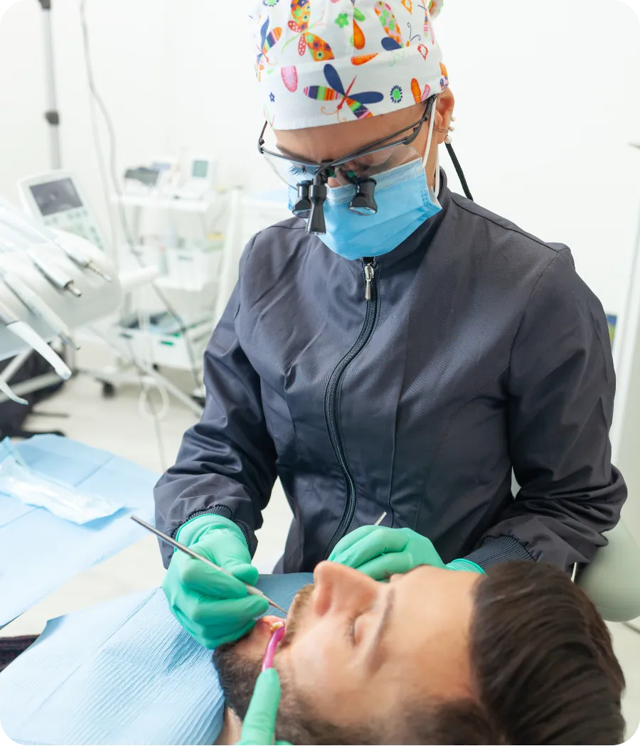 Orthodontist reviewing a patient's smile